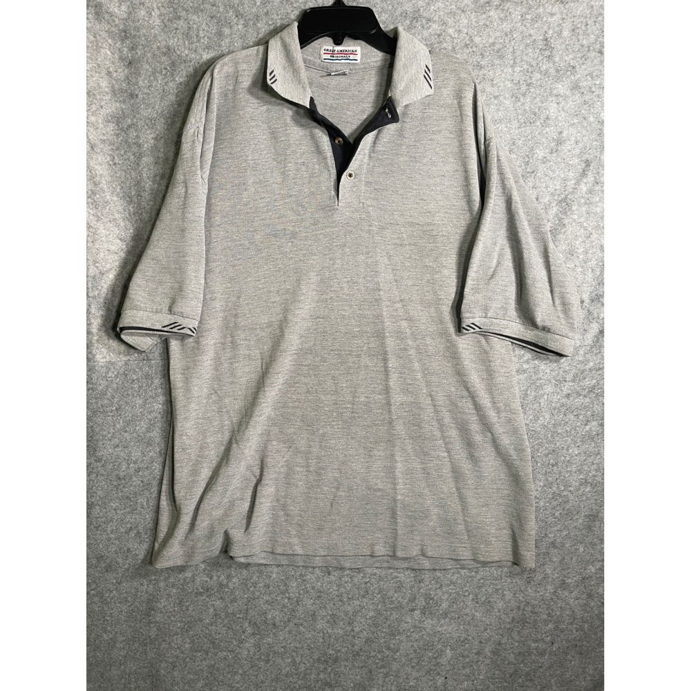 Great American Originals Mens XL Polo Shirt Heather Gray Short Sleeve Casual